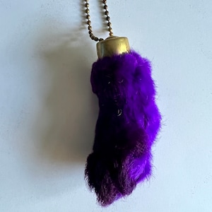 Vintage Purple Lucky Rabbit&#39;s Foot Keychain