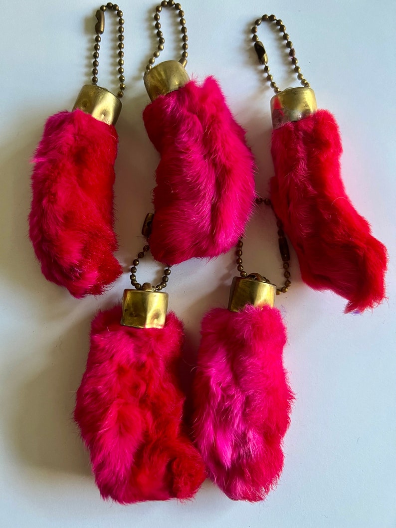 Pink Rabbit Foot Vintage Fuchsia Pink Lucky Rabbit's Foot Keychain - Etsy