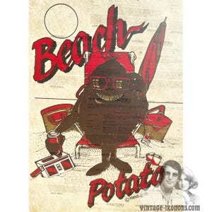Beach Potato Vintage Iron On Heat Transfer