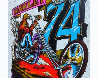 Harley 74 Vintage Iron On Heat Transfer