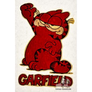 Transferencia térmica vintage de Garfield el gato