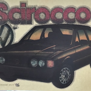 Volkswagen VW Scirocco Vintage Iron On Heat Transfer