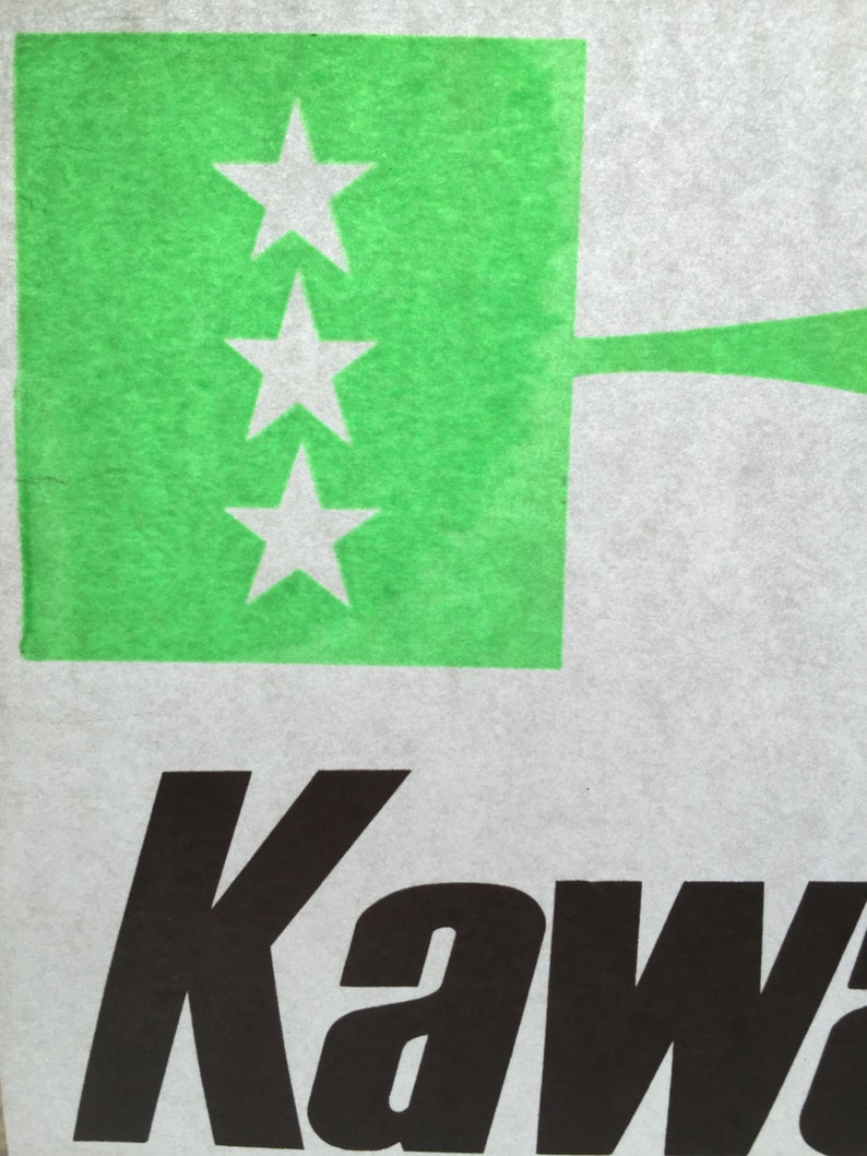 Kawasaki Vintage Iron on Heat Transfer Etsy