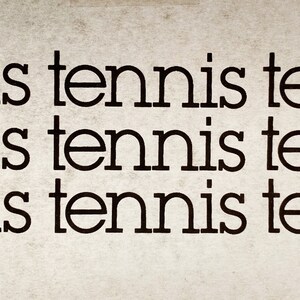 Tennis in Black  Vintage Iron On Heat Transfer