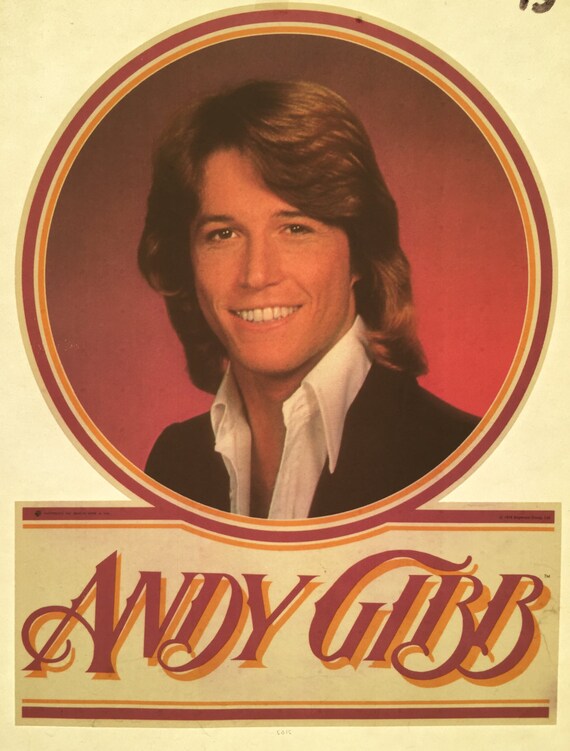 Andy Gibb of the Bee Gees Vintage Iron On Heat Tra