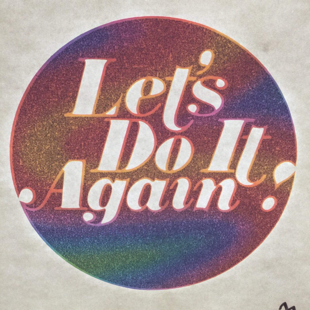Let's Do It Again! Vintage Rainbow Glitter Iron on Heat Transfer - Etsy