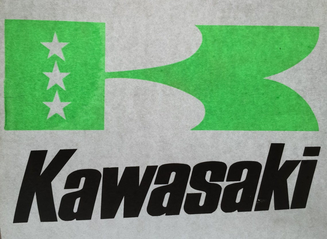 Kawasaki Vintage Iron on Heat Transfer Etsy