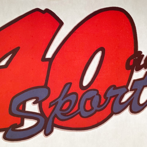 40 and Sporty (Birthday) Vintage Iron On Heat Transfer