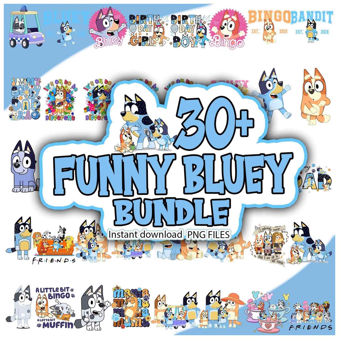 Blueyy Bundle Svg, Bluey Svg and Png, Blueyy Family Bundle, Blueyy and ...