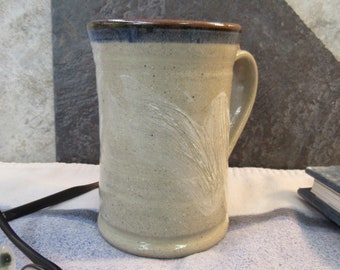 mug, hakeme mug, red stoneware with white splash, 12 oz coffee mug, made in Montana, pottery mug, stoneware mug, western, hot cocoa