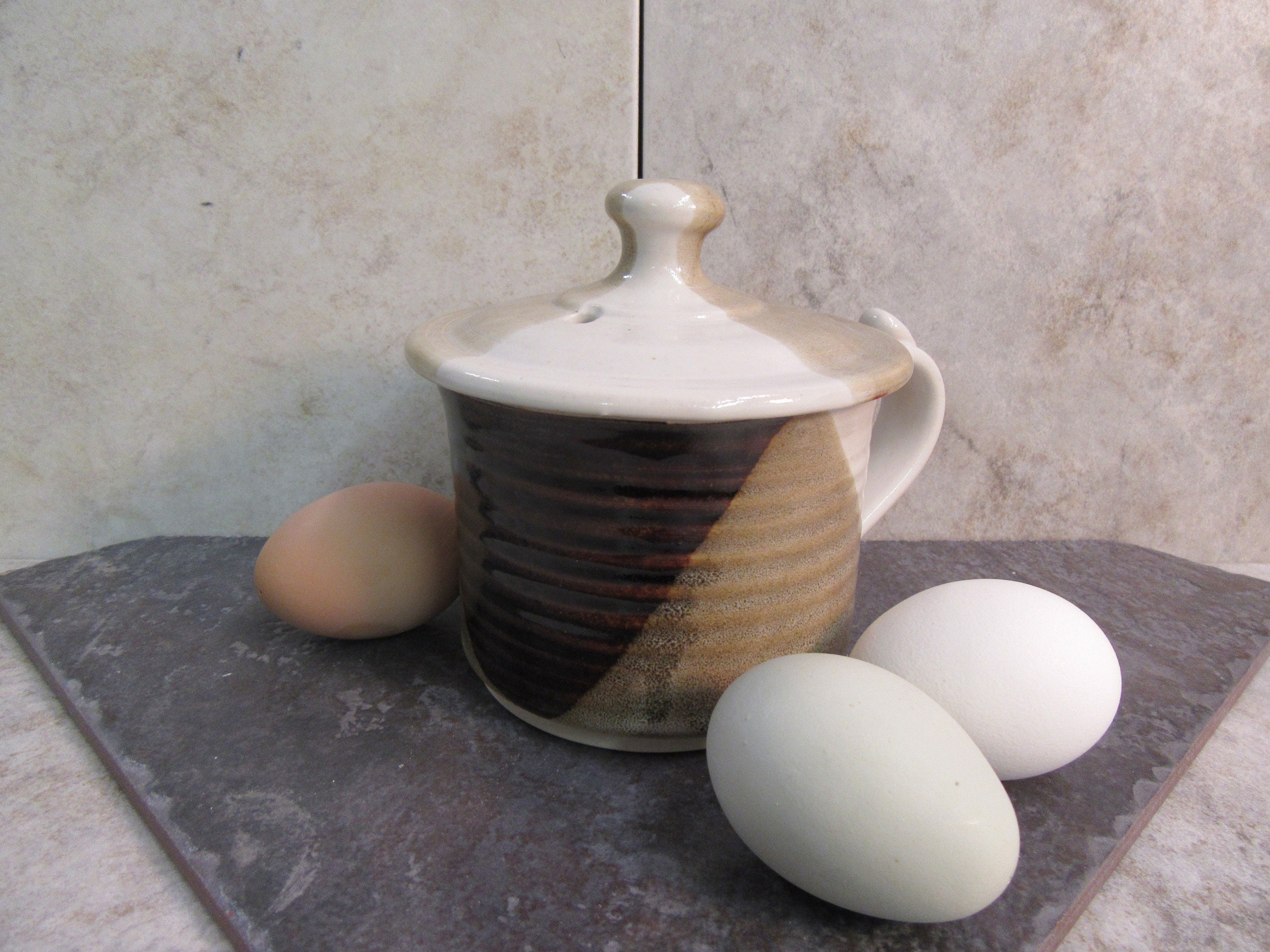 Microwave Egg Cooker - Flameware and Stoneware Clay Pots For Cooking,  Baking and Serving