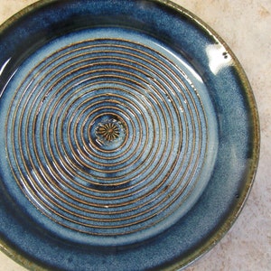 garlic plate, grater plate, Black/Blue plate, made in Montana, pottery grater, chocolate grater, hard cheese grater, plate image 9