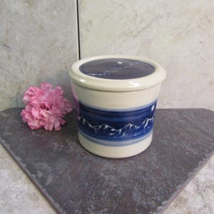 butter dish, french butter dish, mountain butter dish, blue & white butter dish, butter crock, butter holder, made in Montana