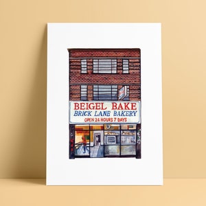 Beigel Bake Bäckerei Druck, Brick Lane, East London Druck, Einweihungsgeschenk für Londoner, London Wandkunst, London Reiseplakat