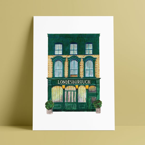 London Prints: The Londesborough // Stoke Newington, North London Print // Illustrated Wall Art