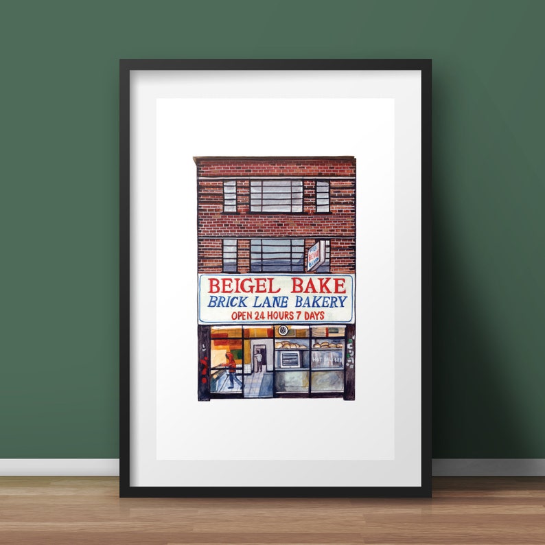 Beigel Bake bakery print, Brick Lane, East London Print, Housewarming gift for Londoners, London Wall Art, London Travel Poster image 3