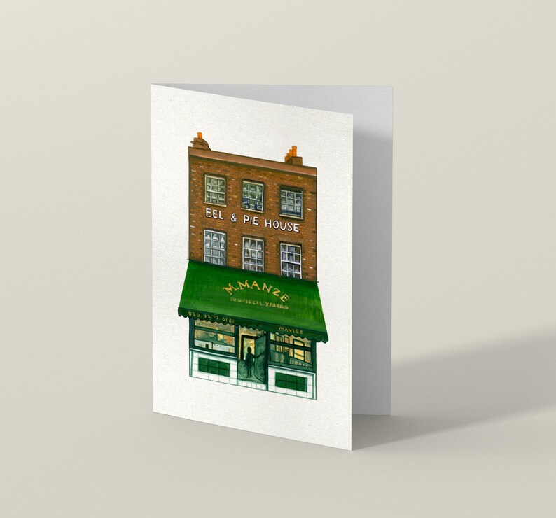 3 X M.manze Pie and Mash Greeting Card // South London Peckham Etsy