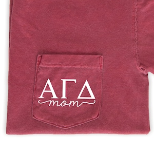 Alpha Gamma Delta Mom T-Shirt - Crimson