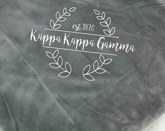 Personalized Kappa Kappa Gamma Sorority Blanket