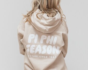 Pi Beta Phi Tan Hoodie with Puff Design - Foxy Season