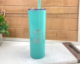 Kappa Delta - Personalized Skinny Tumbler with Straw