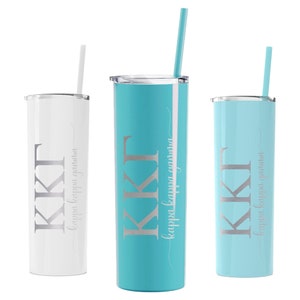 Kappa Kappa Gamma Script Skinny Tumbler with Straw