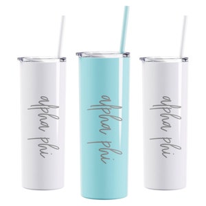 Alpha Phi Merch Sigma Kappa Laser Engraved Skinny Tumbler With