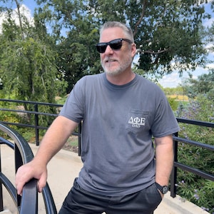 Delta Phi Epsilon Dad T-Shirt - Grey