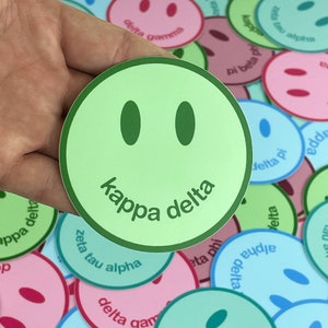 Kappa Delta Smile Sticker, Sorority Sticker, Big & Little Gift, Bid Day