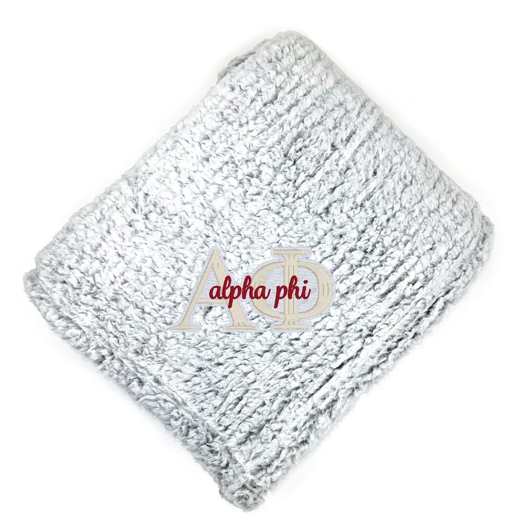 Alpha Phi Fuzzy Sherpa Blanket Etsy