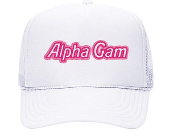 Alpha Gamma Delta Malibu Trucker Hat - Alpha Gam, Embroidered Sorority Hat, Big Little Gift, Bid Day