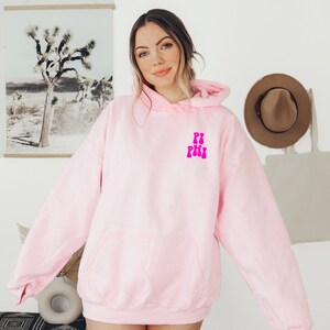Pi Beta Phi Retro Floral Hoodie - Pi Phi, Pink Hoodie, Front & Back