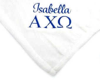 Personalized Alpha Chi Omega Sorority Blanket