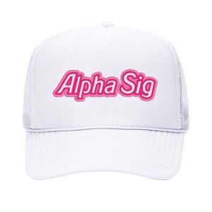 Alpha Sigma Alpha Malibu Trucker Hat - Alpha Sig, Embroidered Sorority Hat, Big Little Gift, Bid Day