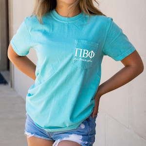 Pi Beta Phi Script Letters T-Shirt - Mint