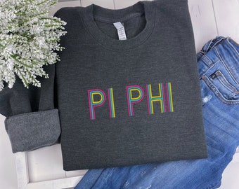 Pi Beta Phi Retro Embroidered Sweatshirt, Pi Phi Retro, Big Little Gift Ideas