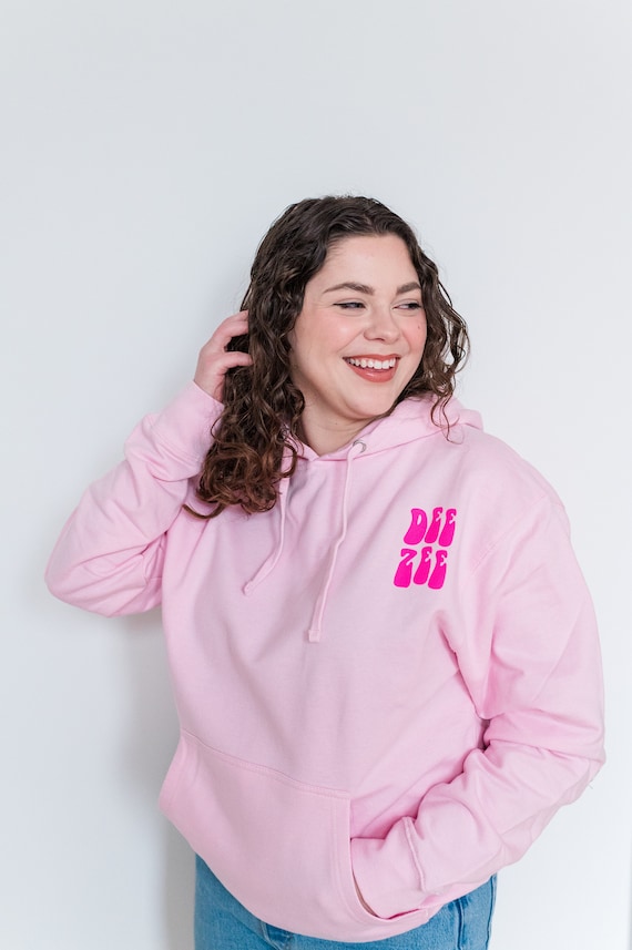 Delta Zeta Retro Floral Hoodie Dee Zee, Pink Hoodie, Front Back, Greek Apparel