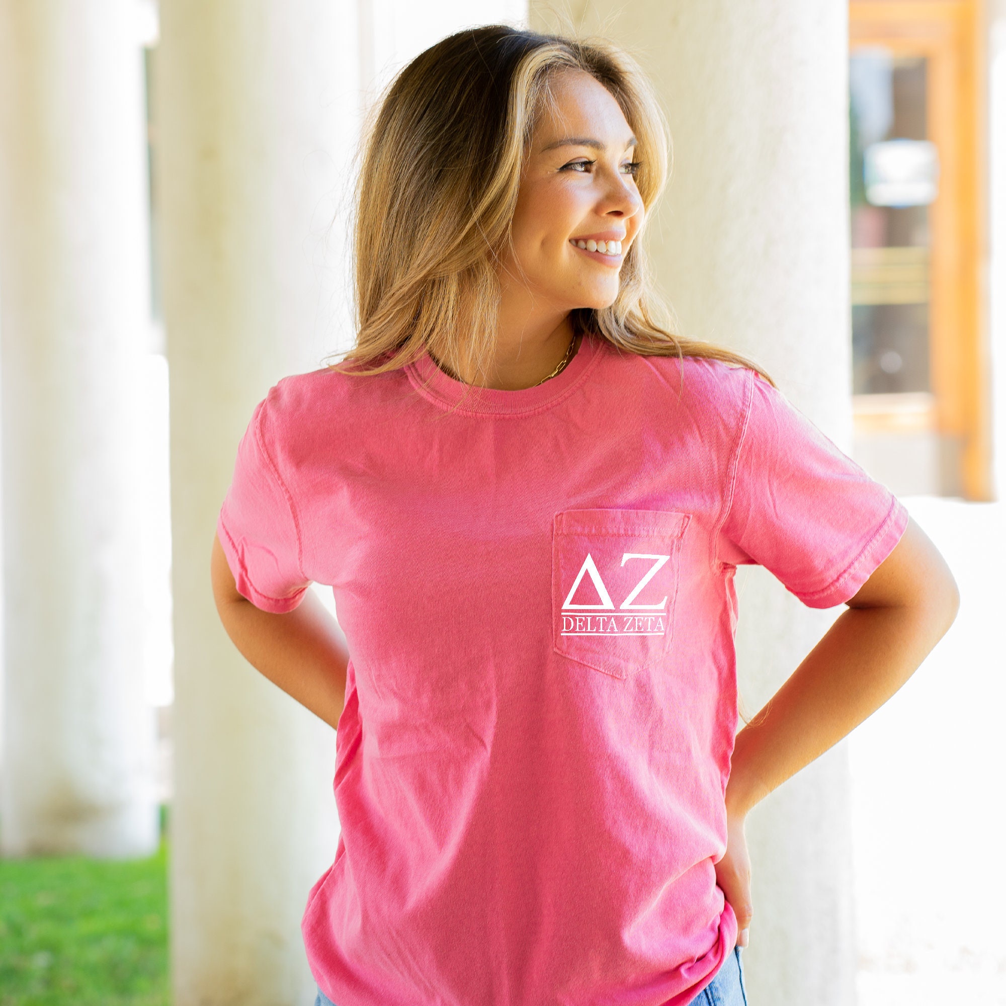 Delta Zeta Black Letter Hoodie - Emerson Coast