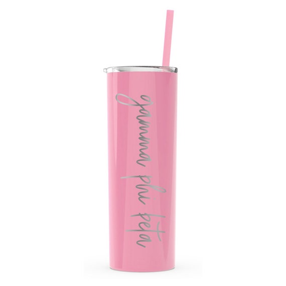 Gamma Phi Beta Laser Engraved Skinny Tumbler With Straw | Etsy