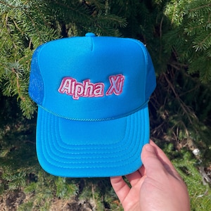Alpha Xi Delta Malibu Trucker Hat - Alpha Xi, Embroidered Sorority Hat, Big Little Gift, Bid Day