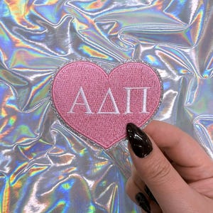 Alpha Delta Pi Heart Sorority Patch - Pink