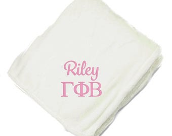 Personalized Gamma Phi Beta Sorority Blanket Gift