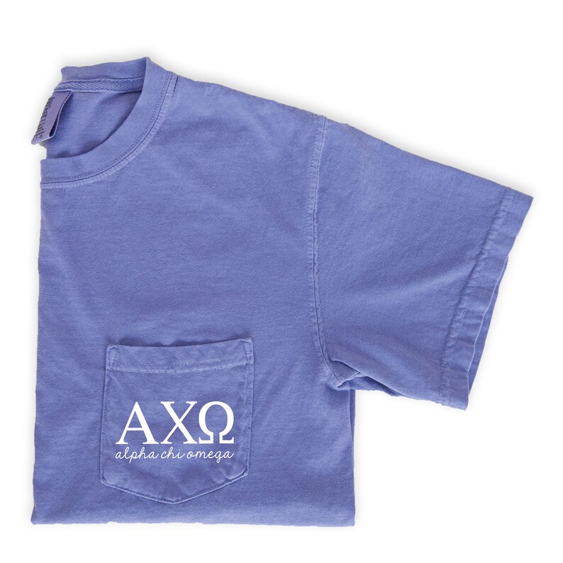 Alpha Chi Omega Script Letters Shirt Violet - Etsy