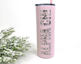 Custom Sorority Cow Print Tumbler - Choose Sorority & Cup Color