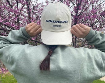 Kappa Kappa Gamma Corduroy Vintage Hat - Embroidered Hat, Big Little Gift, Sorority Hat