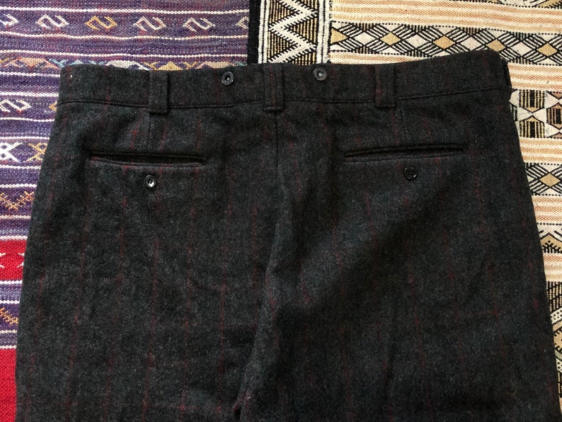 Bean Vintage Wool Windowpane Hunting Trousers USA Made 42 L.L