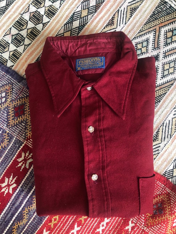1970’s Pendleton Virgin Wool USA MADE Brick Red Wo