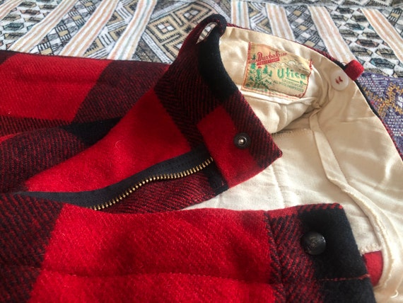 1950’s Duxbak Utica USA MADE Red Plaid Wool Huntin