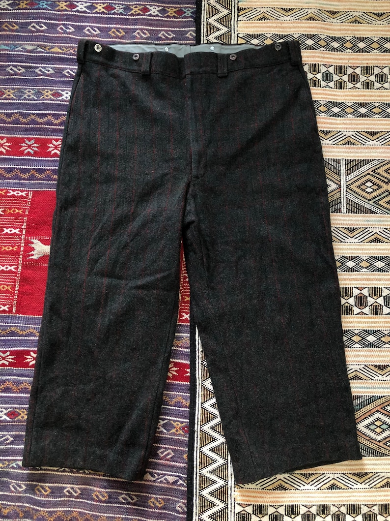 Bean Vintage Wool Windowpane Hunting Trousers USA Made 42 L.L