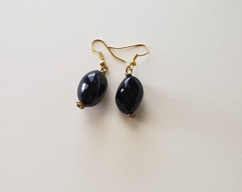 Black earrings, black bead earrings, boho earrings,boho jewelry, earrings, black dangle earrings, drop earrings, handmade earrings,
